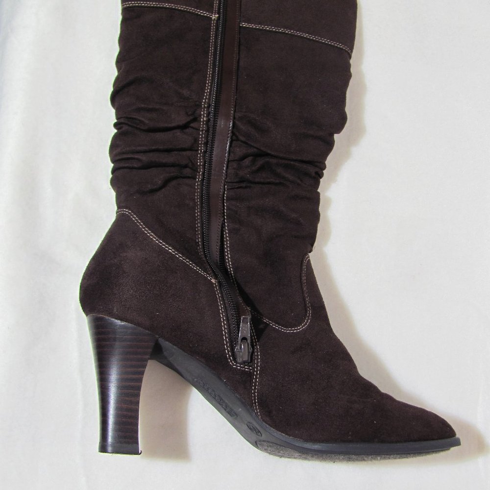 George Brown Faux Suede Slouch Boots - Picture 3 of 13